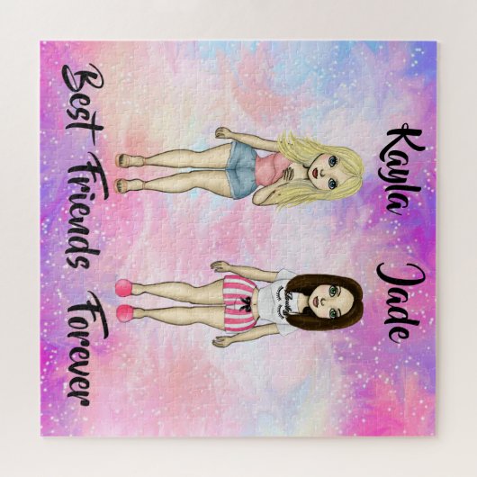 フリ最高のーズフォーエバーブロンド&ブルネットカスタム ジグソーパズル (横)