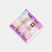 フリ最高のーズフォーエバーブロンド&ブルネットカスタム スタンダードカクテルナプキン (角)