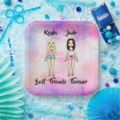 フリ最高のーズフォーエバーブロンド&ブルネットカスタム ペーパープレート (パーティー)