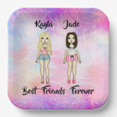 フリ最高のーズフォーエバーブロンド&ブルネットカスタム ペーパープレート (正面)