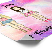 フリ最高のーズフォーエバーブロンド&ブルネットカスタム ポスター (角)