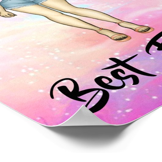 フリ最高のーズフォーエバーブロンド&ブルネットカスタム ポスター (角)