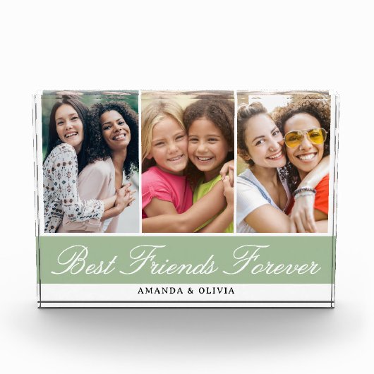 フリ最高のーズフォーエバー3写真コラージグリーン フォトブロック (正面)