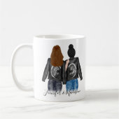 フリ最高のーズブルネットダークバンヘアBFFベッティ コーヒーマグカップ (左)