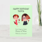 フリ最高のーズ&ワイン誕生日 カード (正面)