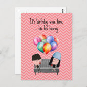 フリ最高のーズ&ワイン誕生日 ポストカード (正面/裏面)