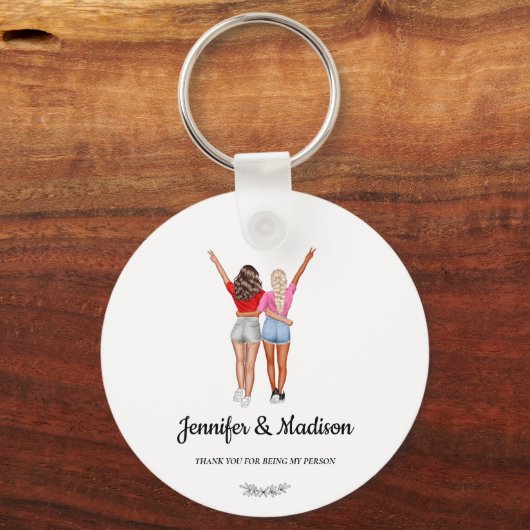 フリ最高のーズBFFベスティーズ友情名前をカスタムする キーホルダー (裏面)