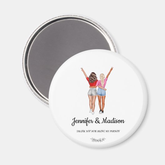 フリ最高のーズBFFベスティーズ友情名前をカスタムする マグネット (正面/裏面)