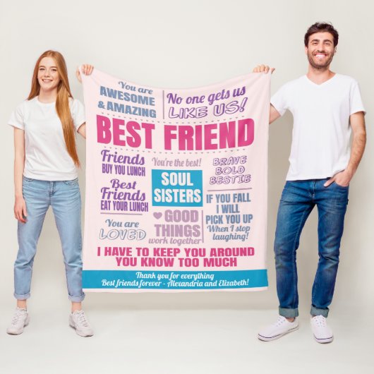 フリ最高のーズBFFベスティー引用文 フリースブランケット (インサイチュ)