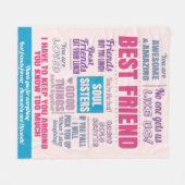 フリ最高のーズBFFベスティー引用文 フリースブランケット (正面(横))