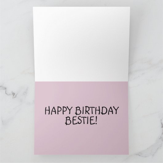 フリ最高のーズBFF誕生日カードのための彼女 カード (内部)