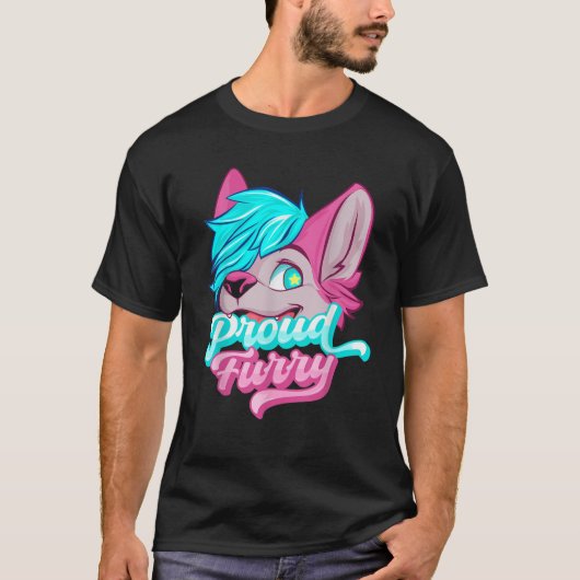 フリ誇りを持ったーFandom Furries Tails Ears Furry Person Tシャツ (正面)