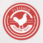 フリ赤と白シグラベルのコーシャ肉 ラベル (デザイン1)