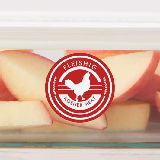 フリ赤と白シグラベルのコーシャ肉 ラベル (貼付)