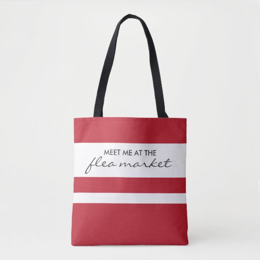 フリ赤と白ーマストライプのーケットトート トートバッグ (正面)