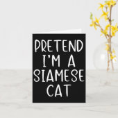 フリSiamese猫の衣装ハロウィーン怠惰簡単 カード (黄色い花)