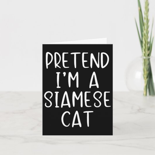 フリSiamese猫の衣装ハロウィーン怠惰簡単 カード (正面)