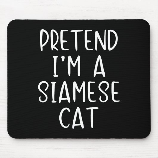 フリSiamese猫の衣装ハロウィーン怠惰簡単 マウスパッド (正面)