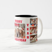 フルおもしろいフォトコラージメリークリスマスツートーン ツートーンマグカップ (正面右)