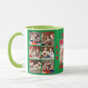 フルおもしろいフォトコラージメリークリスマス2緑 マグカップ