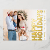 フルはっきりしたモダンフォトハッピー金ゴールド 箔シーズンカード (正面)