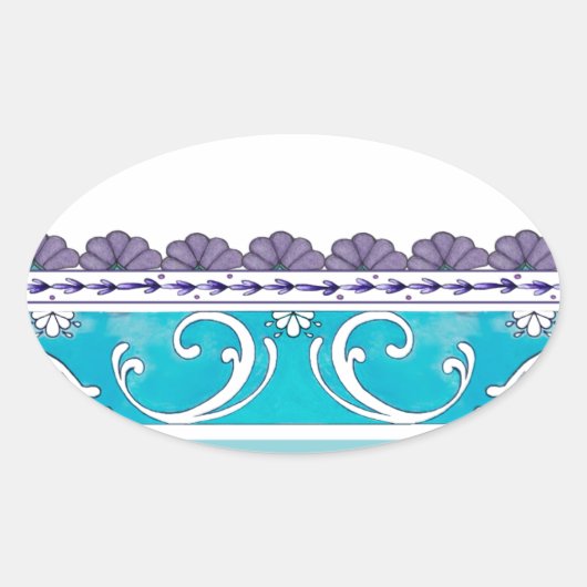フルアデリスブルースワールデザイン 楕円形シール (正面)
