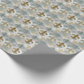 フルアデリス |ソフトブルー&金ゴールド ラッピングペーパー (角)