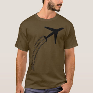 フルアルファベットかわいい飛行機文字Tee Premi Tシャツ