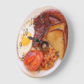 フルイングリッシュブレックファーストノベルティ時計 ラージ壁時計 (傾斜)