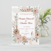 フルエレガントワイルドフローラ水カラー招待状 招待状 (スタンド正面)