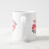 フルオブホリデースピリット – フェスティバルタイポグラフィ ジャンボコーヒーマグカップ (裏面)