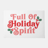フルオブホリデースピリット – フェスティバルタイポグラフィ ドアマット (正面)