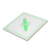 フルオロティール（緑がかった色）グリーンのアールデコ要素 タイル (側面)