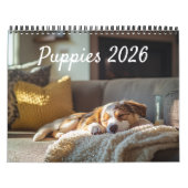 フルカスタマイズ可能 2026年 子犬 壁掛けカレンダー カレンダー (カバー)