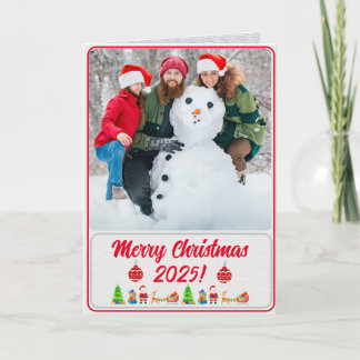 フルカスタムフォトトラディショナル折りたたみクリスマスカード サンキューカード