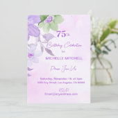 フルカスタム75th誕生日ラベンダーフローラ 招待状 (スタンド正面)