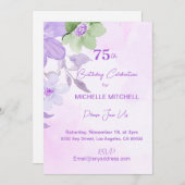フルカスタム75th誕生日ラベンダーフローラ 招待状 (正面/裏面)