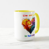 フルカラーで生き、愛する マグカップ (正面右)
