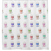 フルカラーのコーヒーカップ シャワーカーテン (正面)