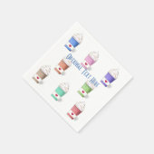 フルカラーのコーヒーカップ スタンダードカクテルナプキン (角)