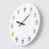 フルカラーのコーヒーカップ  ラージ壁時計 (傾斜)