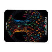 フルカラーのツリー付き誕生日カードへの招待 マグネット (横)