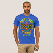 フルカラーの砂糖のスカル Tシャツ (正面フル)