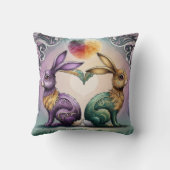 フルカラーの2つのウサギ クッション (裏面)