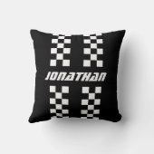 フルカラーカスタムの名前を二重市松模様にストライプ文字 クッション (裏面)