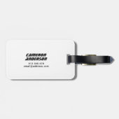 フルカラーカスタムの名前を二重市松模様にストライプ文字 ラゲッジタグ (裏面横)