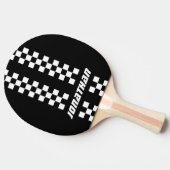 フルカラーカスタムの名前を二重市松模様にストライプ文字 卓球ラケット (横)