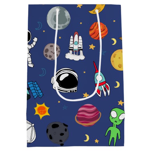 フルカラー宇宙侵入 ミディアムペーパーバッグ (裏面)