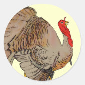 フルカラー感謝祭トルコ ラウンドシール (正面)