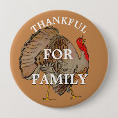 フルカラー感謝祭トルコ 缶バッジ (正面)